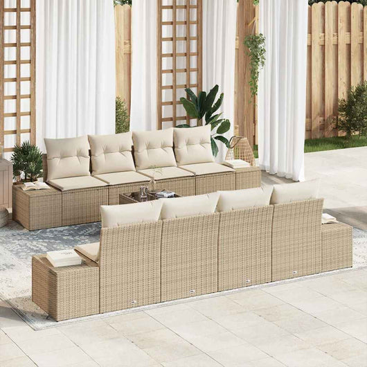 Set Divano da Giardino 7 pcs Beige e Crema 55 x 55 x 37 cm 3355660