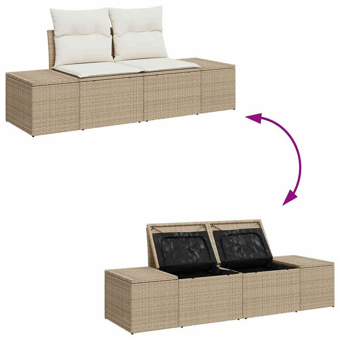 Set Divano da Giardino con cuscino 4 pcs Beige e Crema 3355680