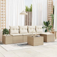 Set Divano da Giardino con cuscino 6 pcs Beige e Crema 3355700