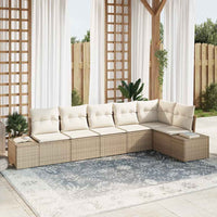 Set Divano da Giardino con cuscino 6 pcs Beige e Crema 3355750
