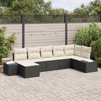 Set Divano da Giardino con cuscino 7 pcs Nero Rattan in PE 3355816