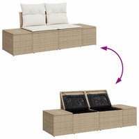 Set da giardino 8 pezzi  con cuscini beige in rattan polietilene. 3355850
