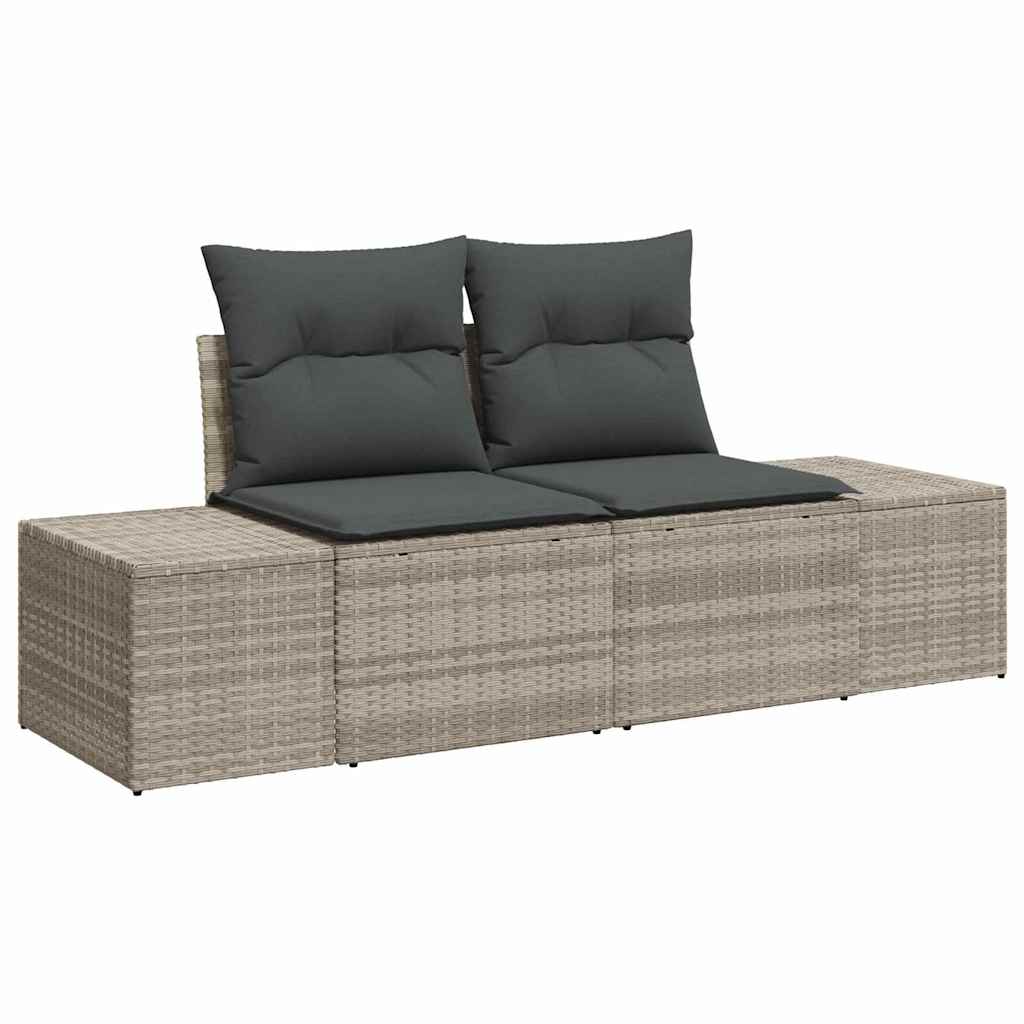 Set Giardino  da 10 Pezzi con Cuscini Grigio Chiaro in Rattan Sintetico 3355911