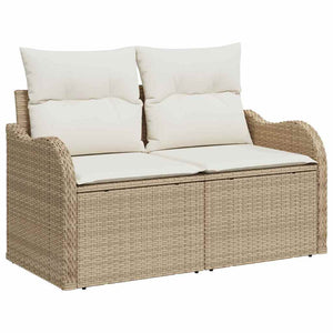 Set da giardino in 5 pezzi di  con cuscini in rattan poliestere beige e struttura in acacia. 3356055