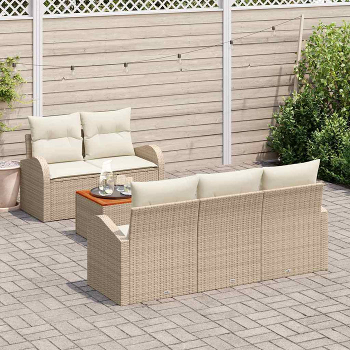 Set Divano da Giardino 6 pcs Beige, bianco Grande 3356188