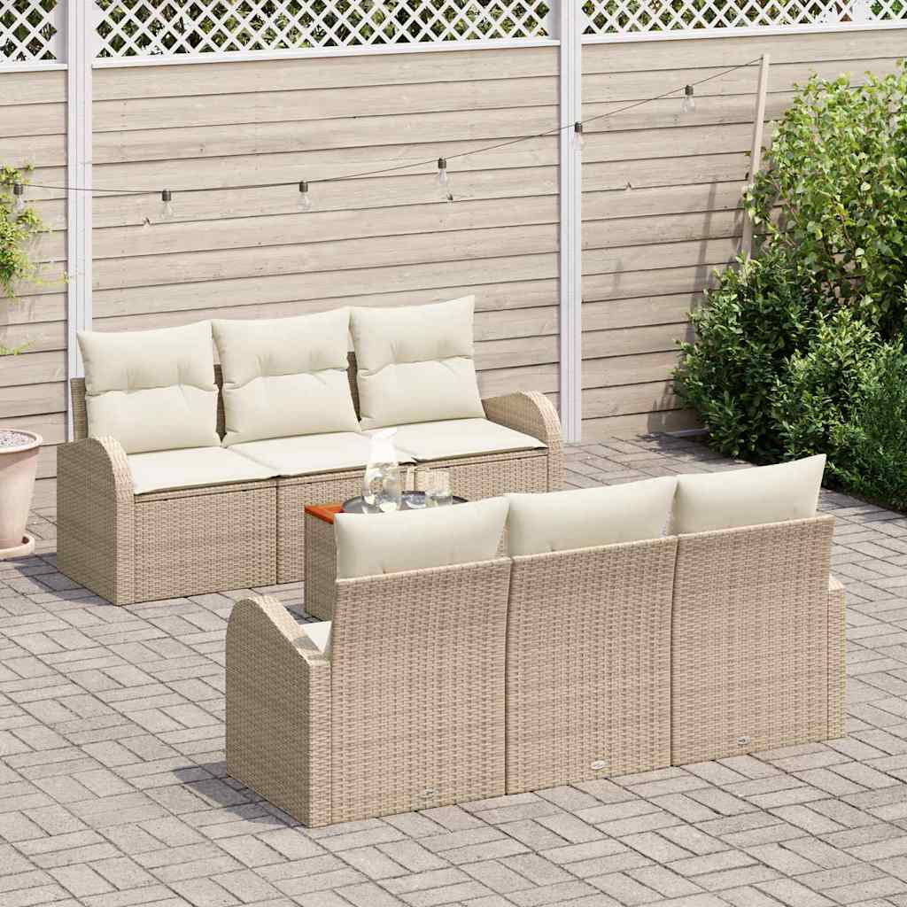 Set Divano da Giardino 7 pcs Beige, bianco Medio 3356195