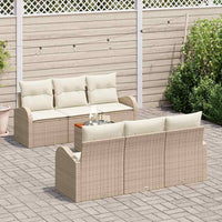 Set Divano da Giardino 7 pcs Beige, bianco Medio 3356195