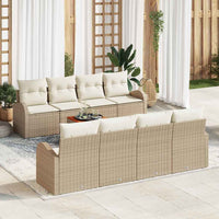 Set Divano da Giardino 9 pcs Beige e bianco 3356223