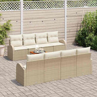 Set Divano da Giardino 9 pcs Beige e bianco 3356223