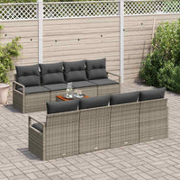 Set Divano Giardino Grigio 9 pcs Grigio Large Polirattan 3356347