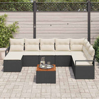 Set Divano da Giardino 9 pcs Nero, bianco Grande 3356409