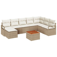 Set Divano da Giardino 9 pcs Beige, bianco Grande Rattan 3356412