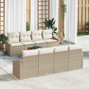 Set Divano da Giardino 7 pcs Beige e bianco 3356475