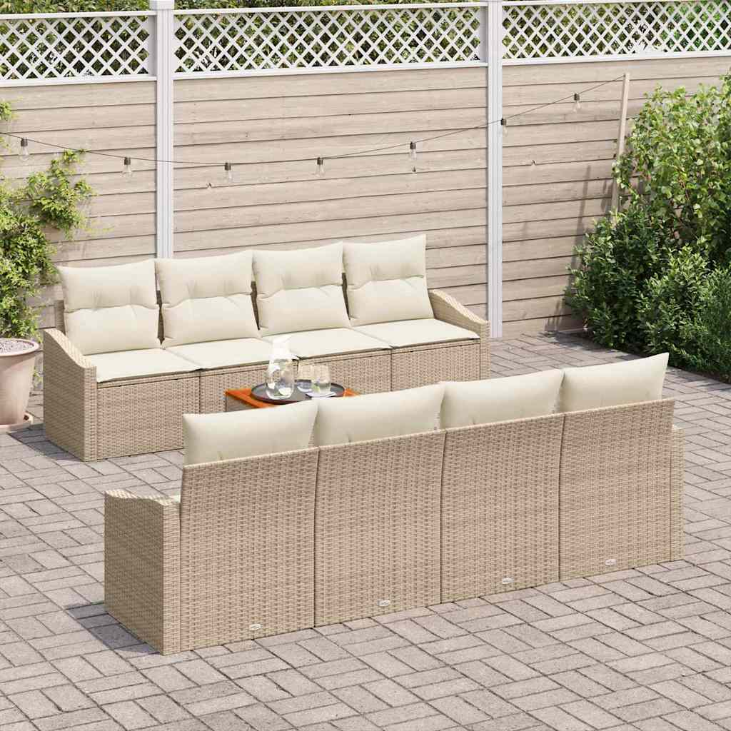Set Divano da Giardino 7 pcs Beige e bianco 3356475