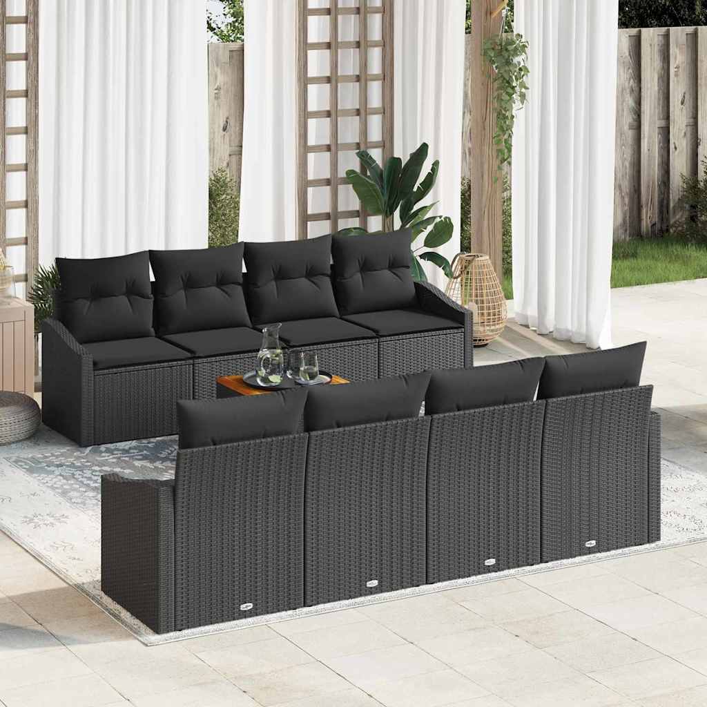 Set di divani da giardino 7 pcs Nero 55 x 55 x 37 cm 3356476