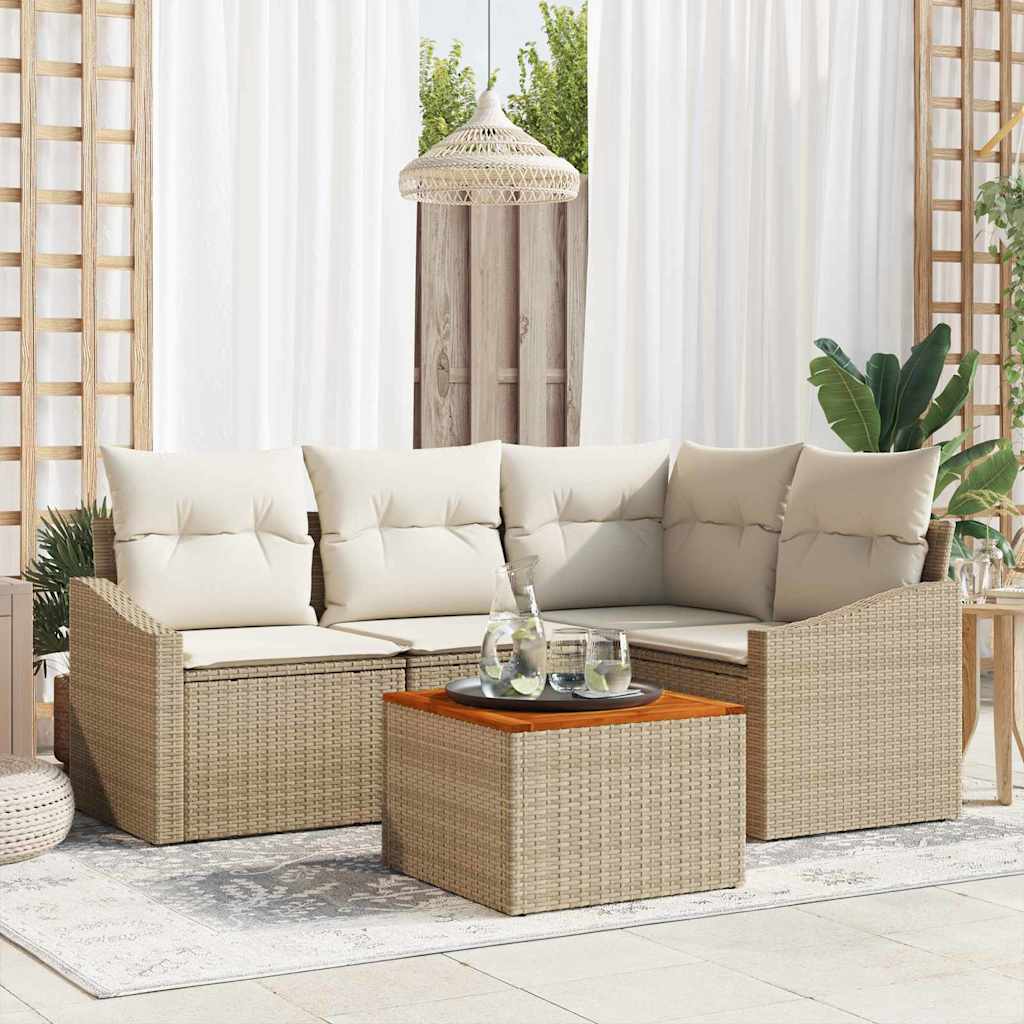 Set divano da giardino 5 pcs Beige, bianco 55 x 55 x 37 cm 3356496