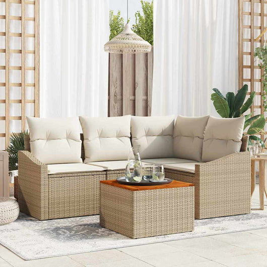 Set divano da giardino 5 pcs Beige, bianco 55 x 55 x 37 cm 3356496