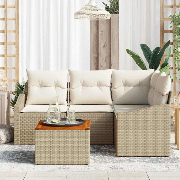 Set divano da giardino 5 pcs Beige, bianco 55 x 55 x 37 cm 3356496