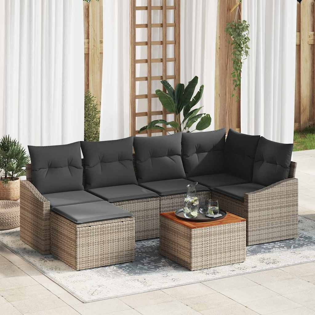 Set di Sofa da Giardino 7 pcs Grigio 55 x 55 x 37 cm 3356522