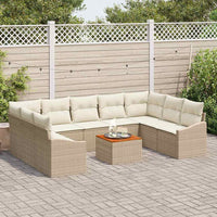 Set Divano da Giardino 10 pcs Beige e bianco 3356545