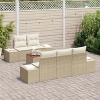 Set Divano da Giardino 6 pcs Beige e bianco 3356566
