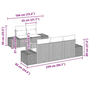 Set Divano da Giardino 6 pcs Beige e bianco 3356566