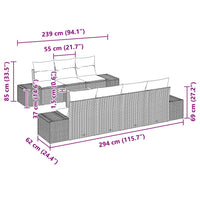 Set Divano da Giardino 8 pcs Grigio 3356585