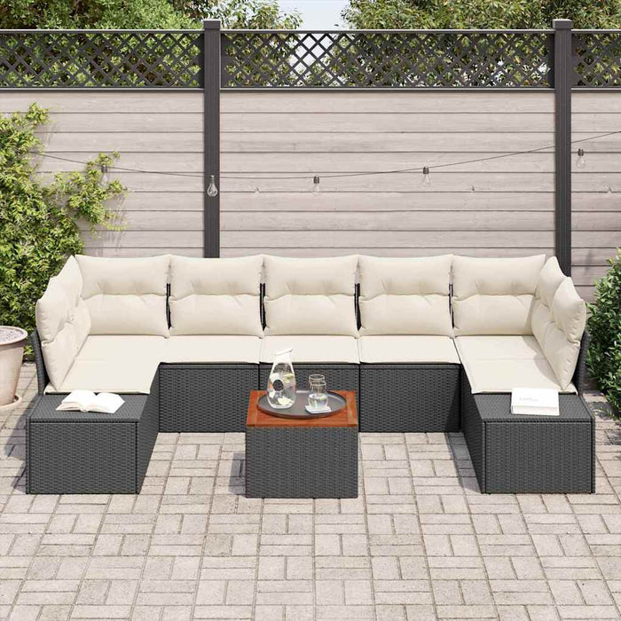 Set Divano Da Giardino 8 pcs Nero, bianco 55 x 55 x 37 cm 3356591