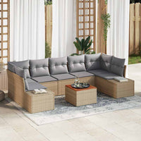 Set di Sofà da Giardino 8 pcs Beige, grigio chiaro 3356593