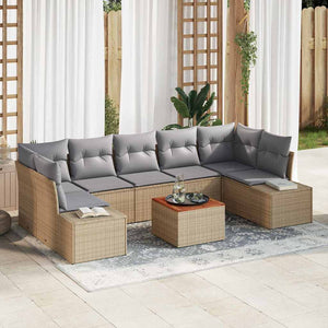 Set di Sofà da Giardino 8 pcs Beige, grigio chiaro 3356593