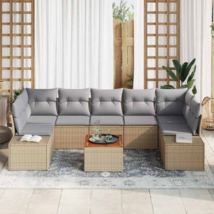 Set di Sofà da Giardino 8 pcs Beige, grigio chiaro 3356593