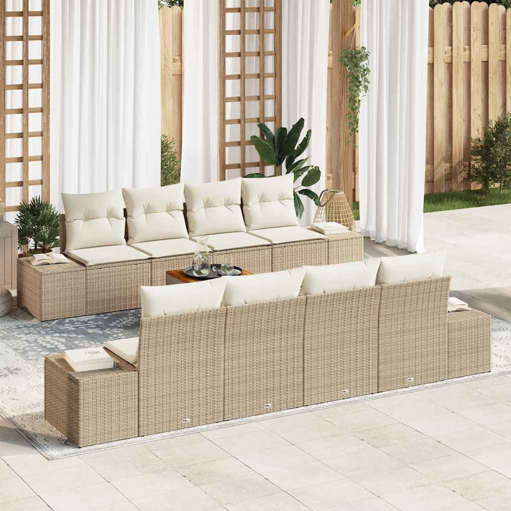 Set Divano da Giardino 7 pcs Beige e bianco 3356601