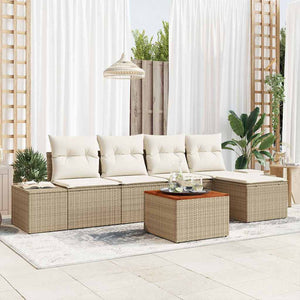 Set Divano da Giardino 6 pcs Beige e bianco 3356615