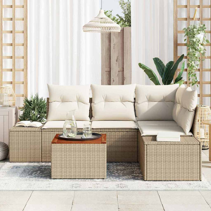 Set Divano da Giardino 5 pcs Beige, bianco 55 x 55 x 37 cm 3356622