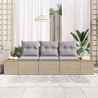 Set Divano da Giardino 3 pz-Sofa da Giardino-Divanetto da esterno beige e grigio chiaro Poly Rattan 105636
