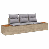Set Divano da Giardino 3 pz-Sofa da Giardino-Divanetto da esterno beige e grigio chiaro Poly Rattan 105636