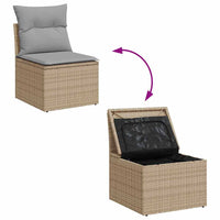 Set Divano da Giardino 3 pz-Sofa da Giardino-Divanetto da esterno beige e grigio chiaro Poly Rattan 105636