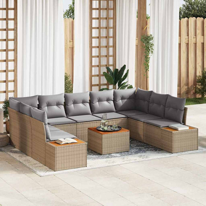 Set Divano da Giardino con cuscino 6 pcs beige e grigio chiaro 3356840