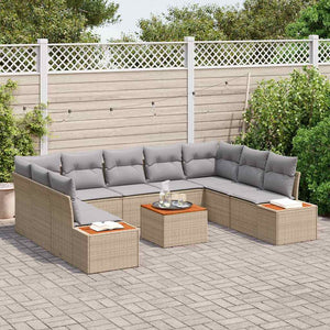 Set Divano da Giardino con cuscino 6 pcs beige e grigio chiaro 3356840