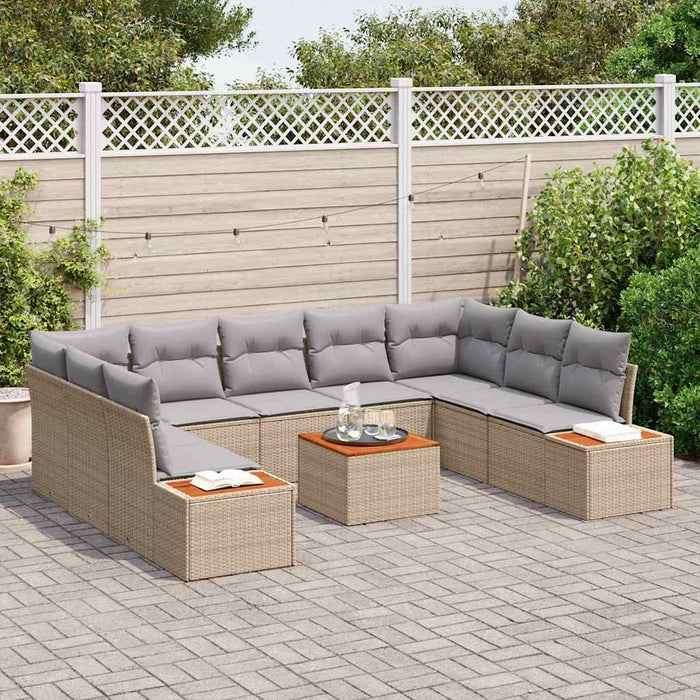 Set Divano da Giardino con cuscino 6 pcs beige e grigio chiaro 3356840