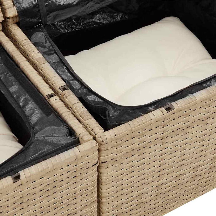Set Divano da Giardino  a 6 Pezzi con Cuscini Beige in Polyrattan 3356934