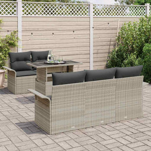 Set Divano da Giardino con cuscino 6 pcs Grigio chiaro 3356935