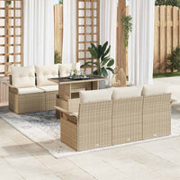 Set Divano da Giardino con cuscino 7 pcs Beige Poly Rattan 3356944