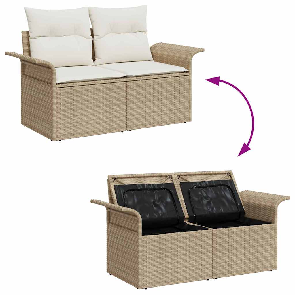 Set Divano da Giardino con cuscino 6 pcs Beige Poly Rattan 3357004