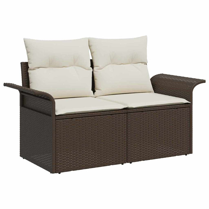 Set di Sofà Giardino  9 pezzi con Cuscini Marrone Polyrattan 3357071