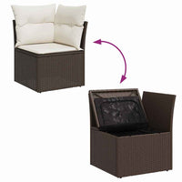 Set di Sofà Giardino  9 pezzi con Cuscini Marrone Polyrattan 3357071