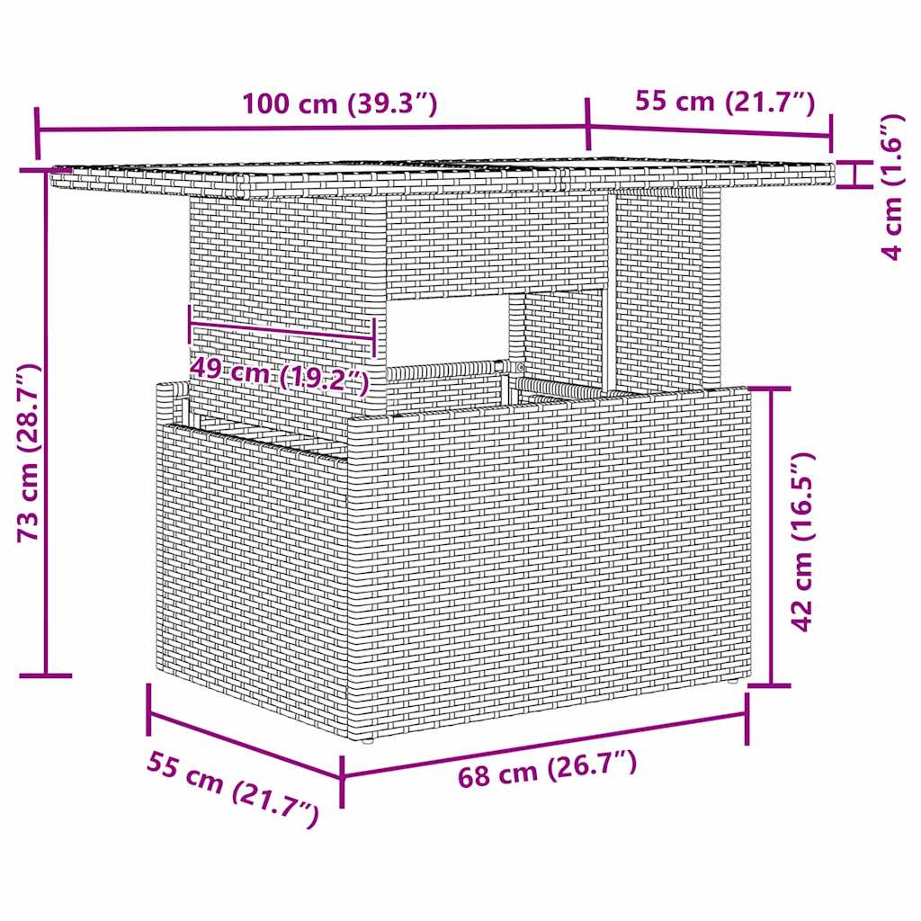Set di Sofà Giardino  9 pezzi con Cuscini Marrone Polyrattan 3357071