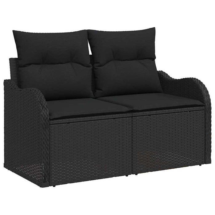 Set Sofà Giardino con Cuscini  11 Pezzi Nero Polyrattan 3357276