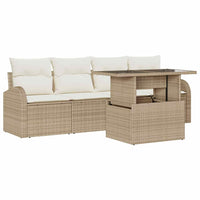Set Divano Giardino 5 Pezzi con Cuscini Beige in Polyrattan 3357284