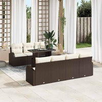 Set divani giardino  8 pezzi con cuscini Marrone Rattan sintetico 3357321